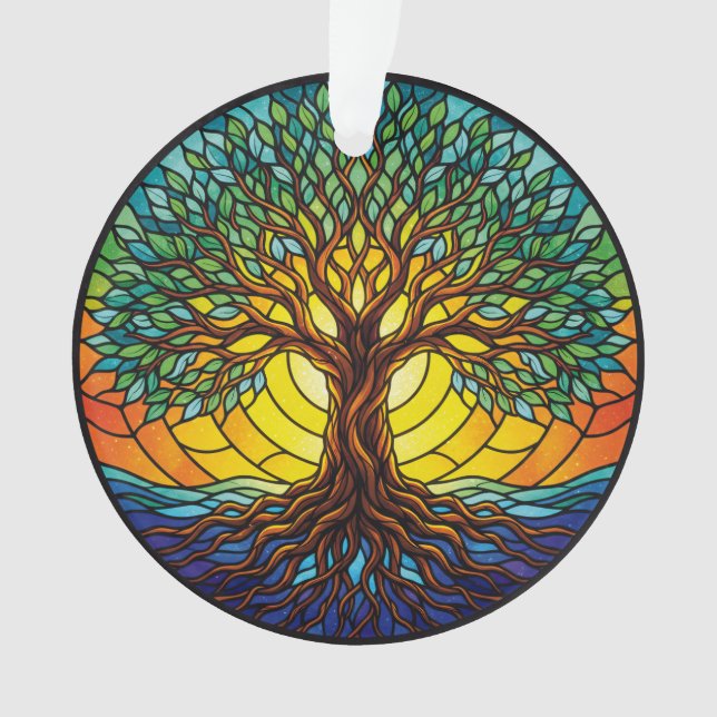 Ornamento Árvore da Vida 2025, Efeito de Vitral 1 (Frente)
