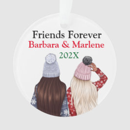 Ornamento Árvore de Natal Amigos Para Sempre Personalizada