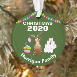 Ornamento Árvore de Natal Covid 2020 Personalizada Engraçado