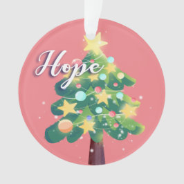 Ornamento Árvore de Natal da Hope & Love Carton, rosa