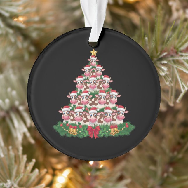Ornamento Árvore de Natal da Vaca Piadosa Presente Amante de (Árvore)