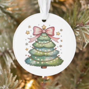 Ornamento Árvore de Natal do Arco Coquette Xmas Holiday Girl