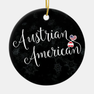 Ornamento Árvore de Natal do Coração Austríaco-Ame