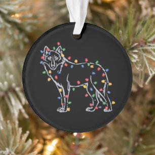 Ornamento Árvore de Natal do Lobo Natal Xmas Animal de Estim
