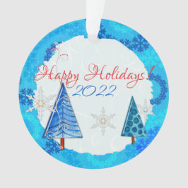 Ornamento Árvore de Natal e Floco de Neve