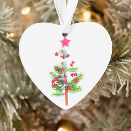 Ornamento Árvore de Natal - Estrelas Vermelhas e canela