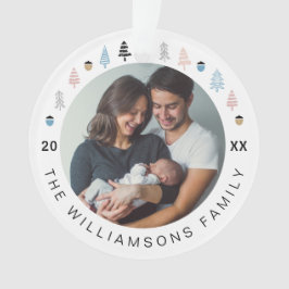 Ornamento Árvore de Natal Festiva Moderna Múltiplas Fotos