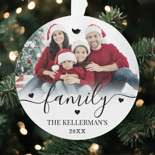Ornamento Árvore de Natal Personalizada com Foto da Família
