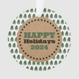 Ornamento Árvore de Natal Verde e Branca Moderna