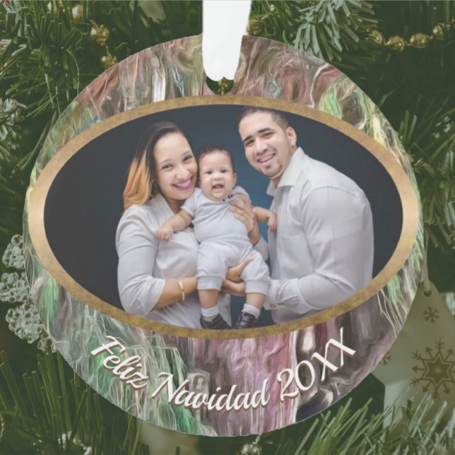 Ornamento Árvore Feliz Navidad de Tule OAX1 (Criador carregado)