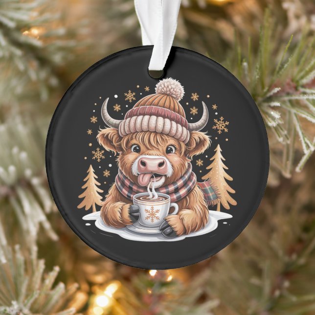 Ornamento Árvores de Natal de Vaca das Terras Altas Fofas Ch (Árvore)