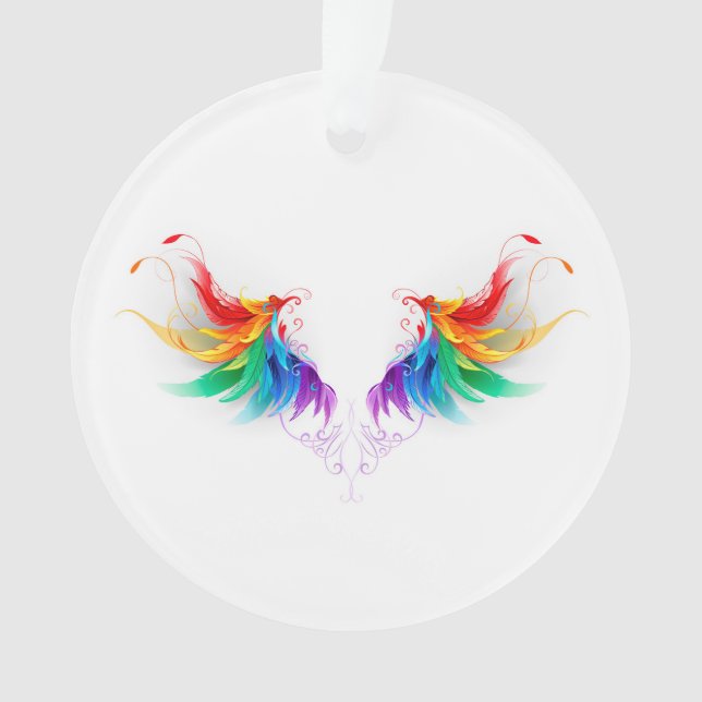 Ornamento Asas Fluffy Rainbow (Frente)