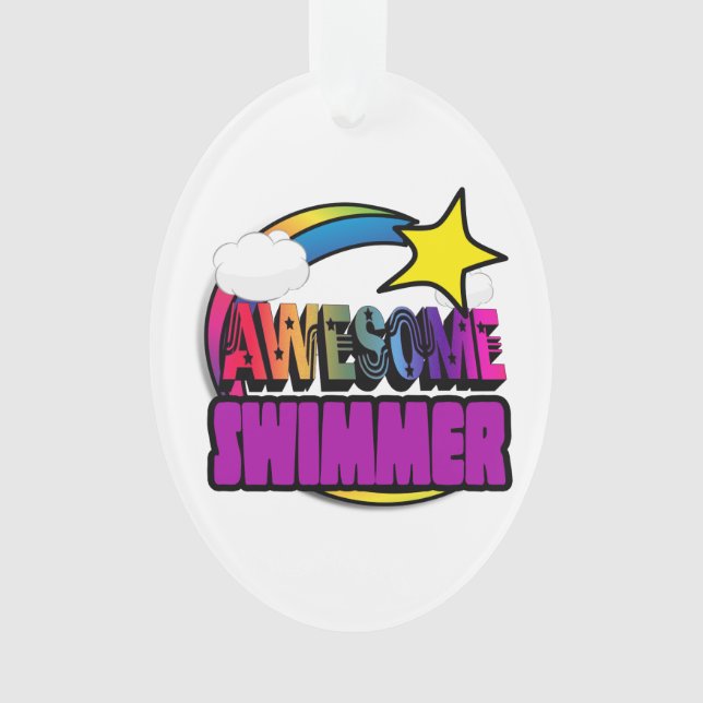 Ornamento Atirar em Star Rainbow Incrível Swimmer (Frente)