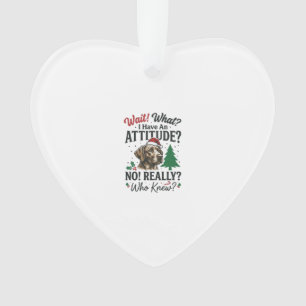 Ornamento Atitude de Cachorro Engraçado Natal Design Vetoria