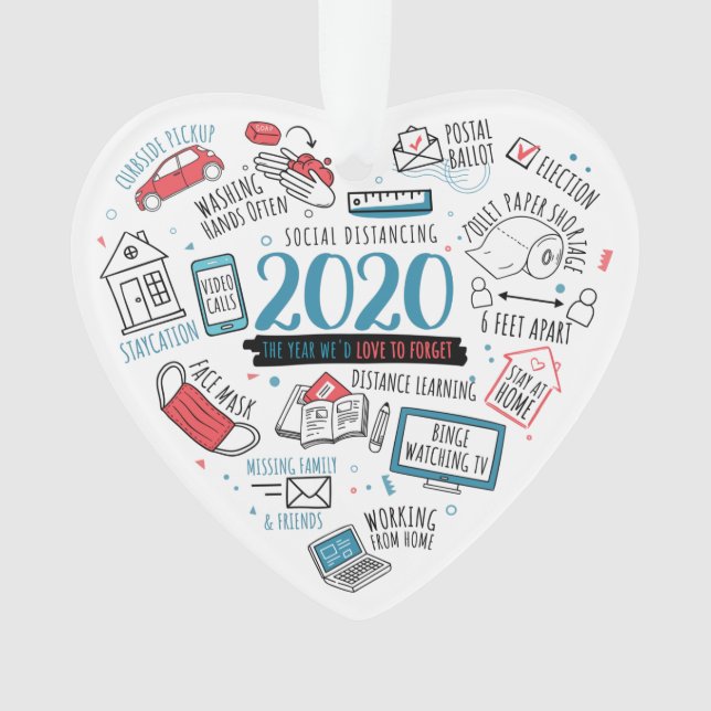 Ornamento Atividades de quarentena 2020 Comemorativas do Nat (Frente)