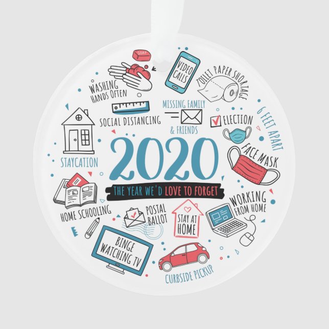 Ornamento Atividades de quarentena 2020 Comemorativas do Nat (Frente)