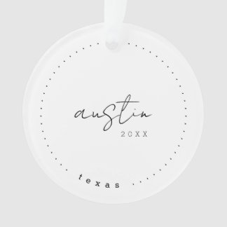 Ornamento Austin Texas TX Viagem Estados Unidos Simples