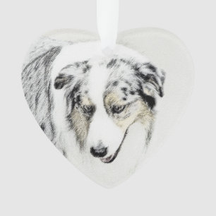 Ornamento Australian Shepherd Painting - Original Dog Art