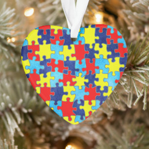 Ornamento Autismo Quebra-cabeça de consciência por Shirley T