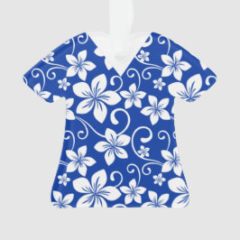 ORNAMENTO AVENTAL PADRÃO BLUE HAWAII EM AZUL REAL