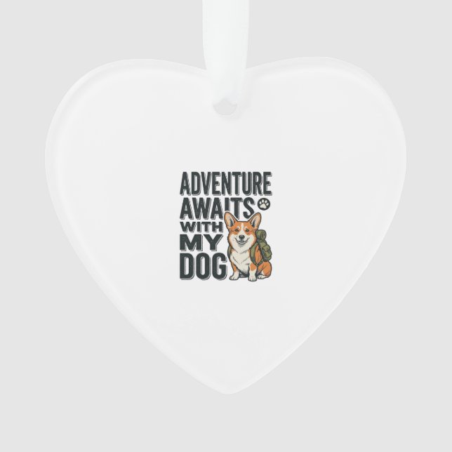 Ornamento Aventura Espera Com Meu Cachorro Design de Caminha (Frente)