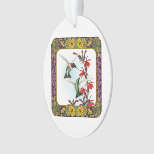 Ornamento Aves e Flores Hummingbird #5