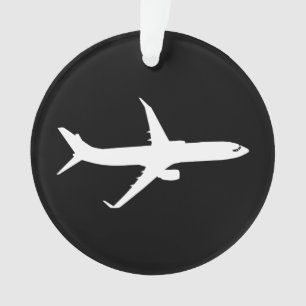 Ornamento Avião JetLiner - Silhueta branca voando