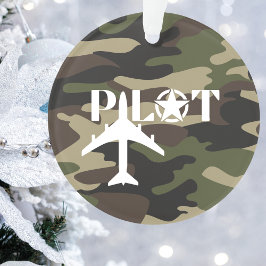 Ornamento Avião militar e piloto, Camuflagem, Minimalista