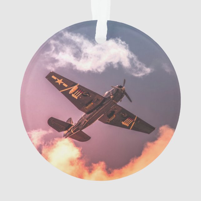 Ornamento Avião Vintage Belo Céu (Verso)