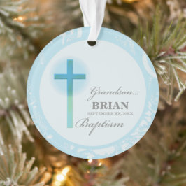 Ornamento Avô Baptism Blue Lace Personalizado
