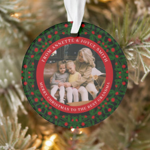 Ornamento Avó Coroa Elegante foto Natal