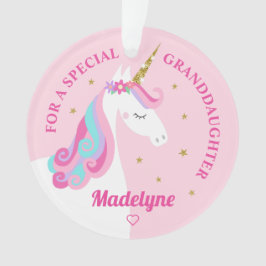 Ornamento Avô Unicórnio Dourado, Lágrimas Rosa