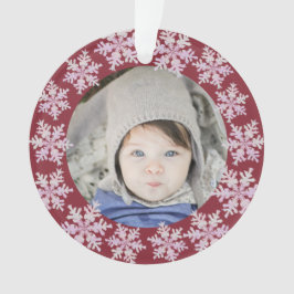 Ornamento Avós com Fotografia frente e verso em floco de nev