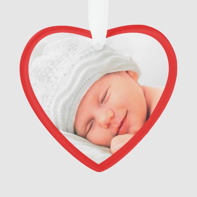 Ornamento Avós Primeiro Natal Foto Vermelha (Frente)