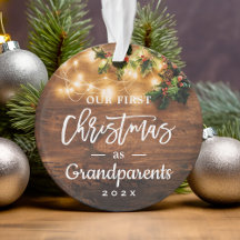 Avós Primeiro Natal String Foto das Luzes