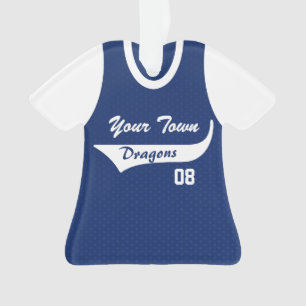 Ornamento Azul de Baseball Jersey com foto