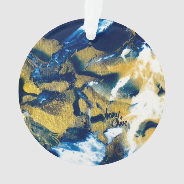 Ornamento Azul e Dourado para o Indigo Gleaming SPWW (Frente)