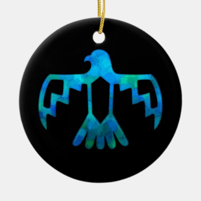 Ornamento azul esverdeado de Thunderbird (Frente)