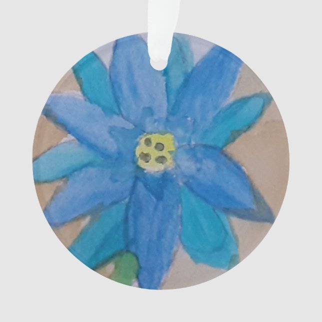 Ornamento Azul-Flor-Acrílico (Frente)