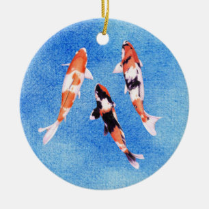 Ornamento azul Koi flutuante
