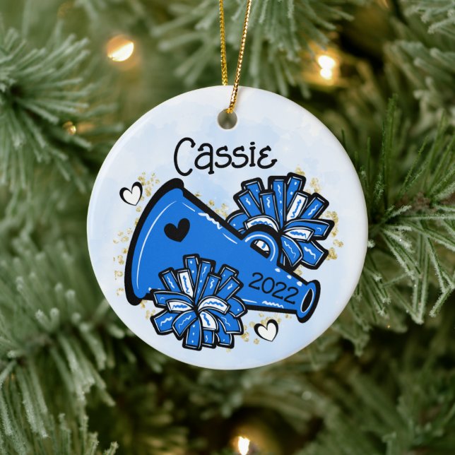 Ornamento Azul Megaphone Pom Pom Cute (Árvore)