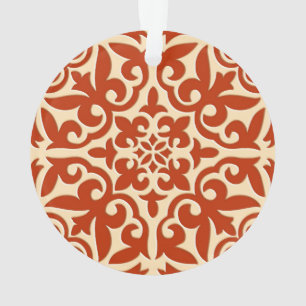 Ornamento Azulejo marroquino - laranja coral e pêssego