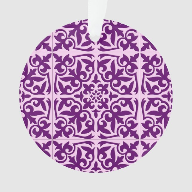 Ornamento Azulejo marroquino - roxo e orquídea (Frente)