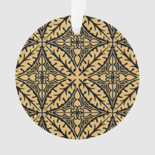 Ornamento azulejos marroquinos - bronzeado camelo e preto