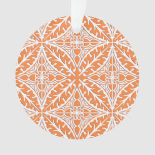 Ornamento Azulejos marroquinos - laranja coral e branco
