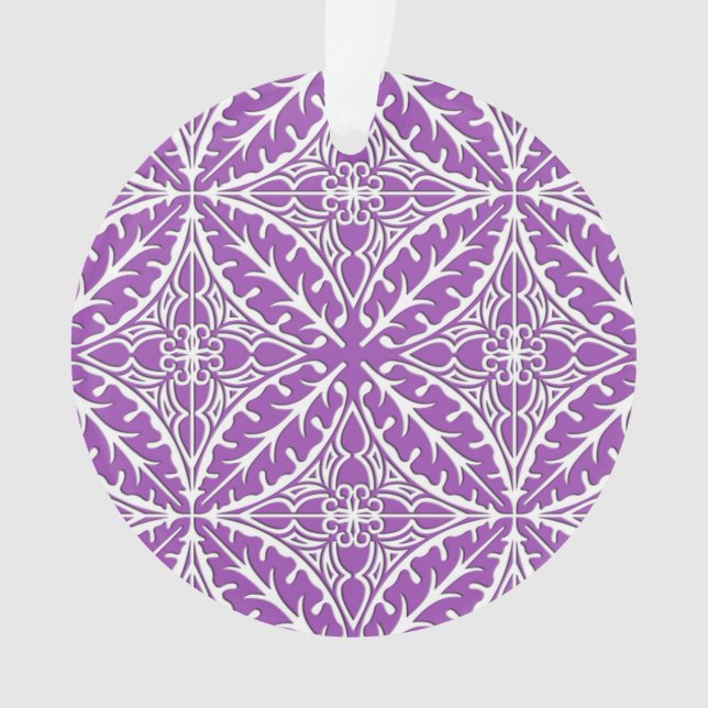 Ornamento Azulejos marroquinos - violeta e branco (Frente)