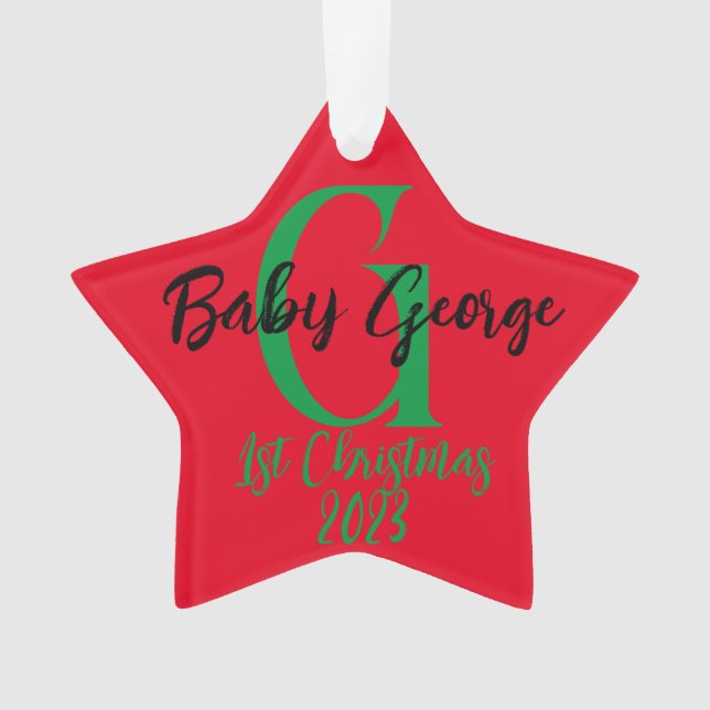 Ornamento Baby 1rua Ornament unisex monograma (Frente)