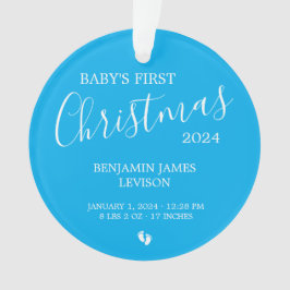 Ornamento Baby Boy 1rua Arnament Acrílico de Natal w/Photo