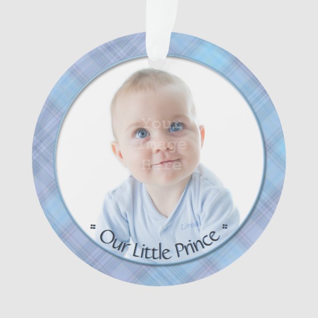 Ornamento Baby Boy Little Prince First Christmas Kesawn (Frente)