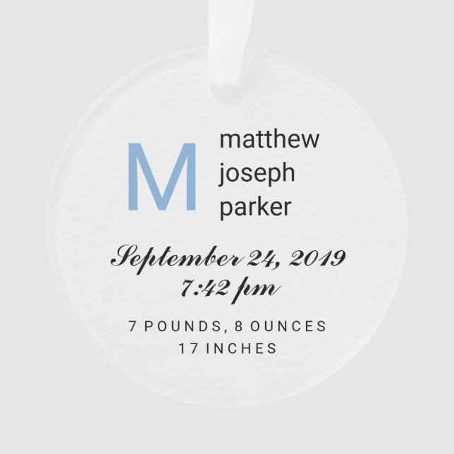 Ornamento Baby Boy Primeiro Natal com Foto (Frente)